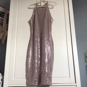 Windsor pink sparkly high neck bodycon dress